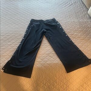Tory Sport Navy Wide Leg Track Pants with Button Sides-sz m
